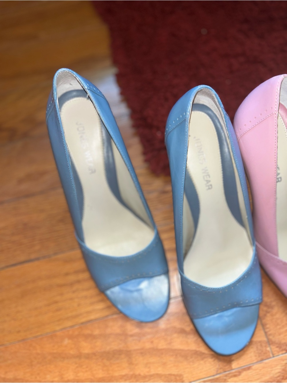Jones Wear Blue Peep-Toe Heels
